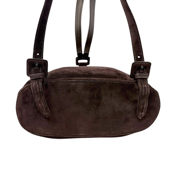 CHANEL Vintage CC Logo Suede Drawstring Flap Backpack Bag Stitch Brown [106223] - Picture 14 of 15